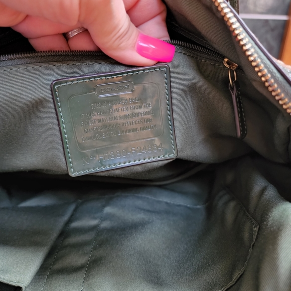 Coach Signature Python Stripe Satchel - Picture 11 of 16